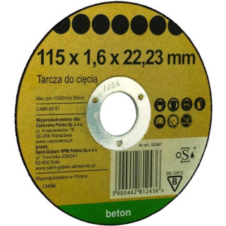 Tarcza płaska do kamienia/betonu 115x1,6 - nr kat. TUKP11516